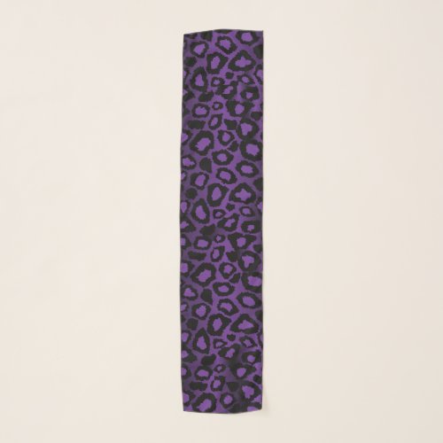 Purple and Black Leopard Print  Scarf