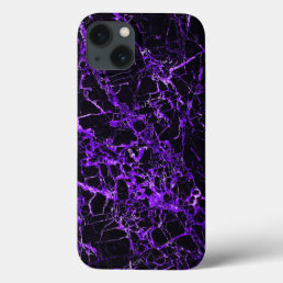 Purple and Black Marble, iPhone 13 Case