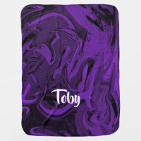 Purple and black marble polished baby blanket