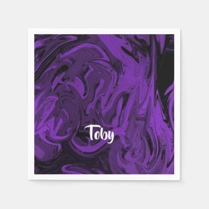 Purple and black marble polished napkins