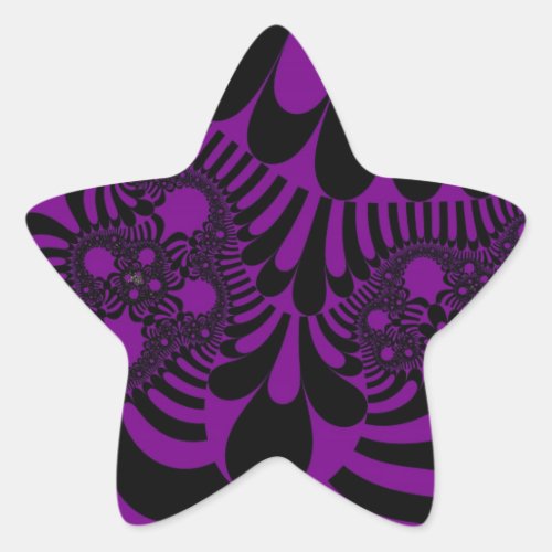 Purple and Black Mod Star Sticker