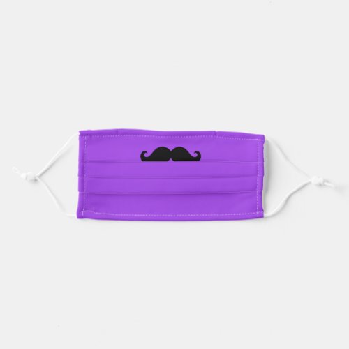 Purple and Black Mustache Adult Cloth Face Mask