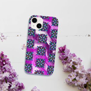 Purple and Black Mystical Colorful Mandala Case-Mate iPhone 14 Case