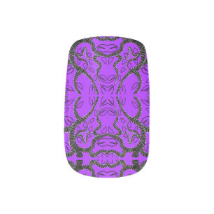 Purple and Black Nail Art