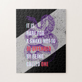 Purple and black Offended snakes sarcastic quote Jigsaw Puzzle