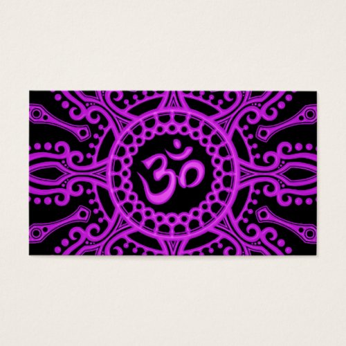 Purple and Black Om Star Business Cards