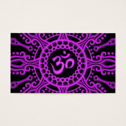 Customizable Purple and Black Om Star Business Cards