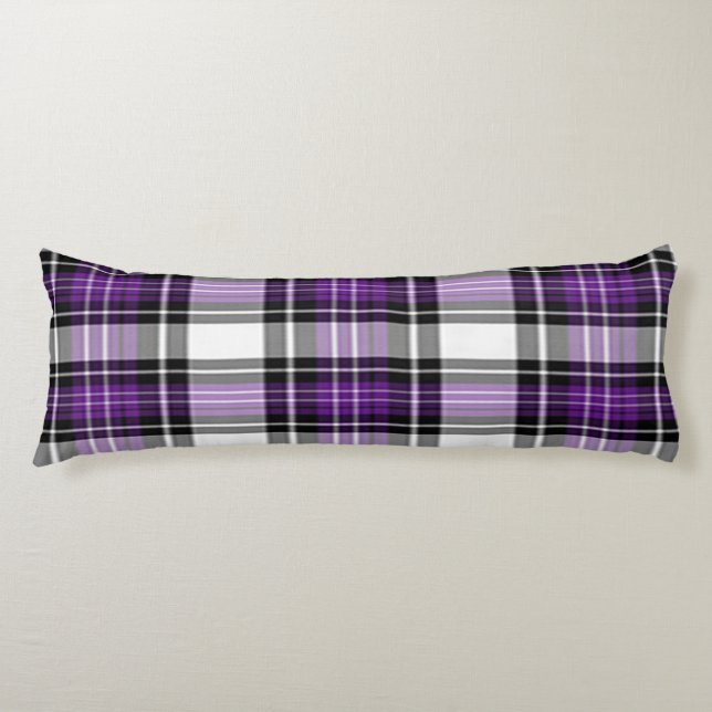 Purple And Black Plaid Body Pillow (Front)