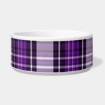 Purple And Black Plaid Bowl<br><div class="desc">Deep purple and black plaid pattern.</div>