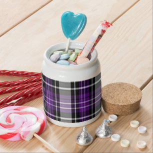 Purple And Black Plaid Candy Jar