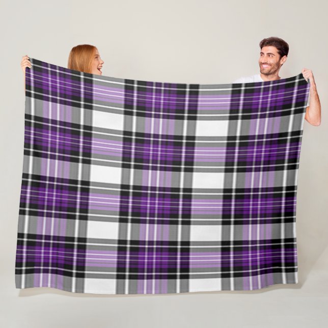 Purple And Black Plaid Fleece Blanket (In Situ)