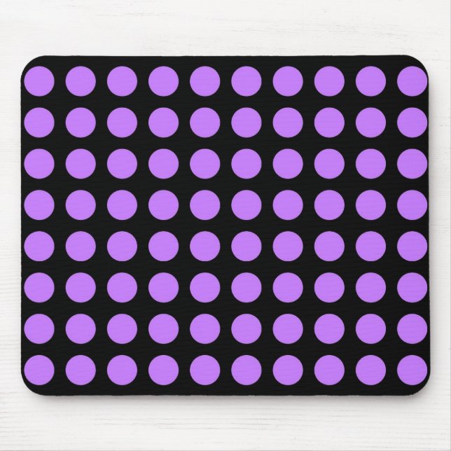 Purple and Black Polka Dot Mousepad (Front)