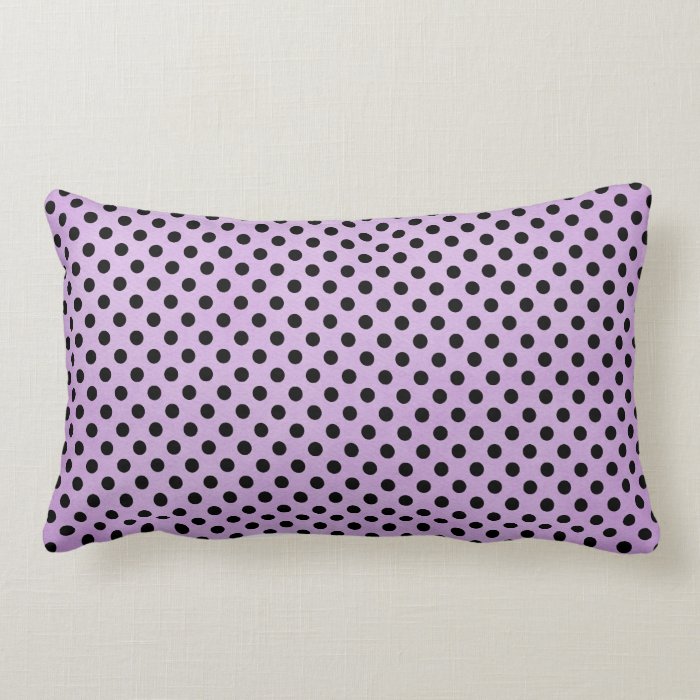 Purple and Black Polka Dot Pattern Throw Pillow