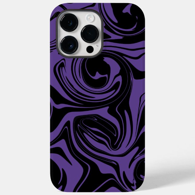 Purple and Black retro marble swirl Case-Mate iPhone Case (Back)