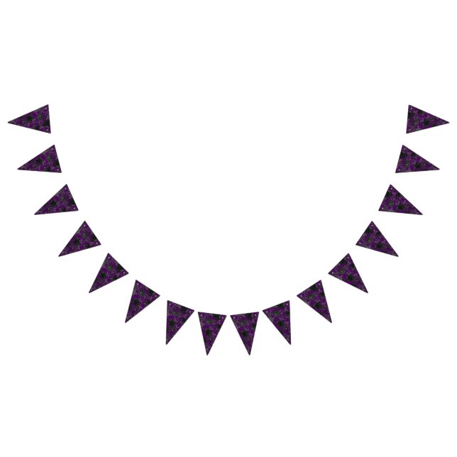 Purple  and Black Rose Gothic Wedding Bunting Bunting Flags (All)