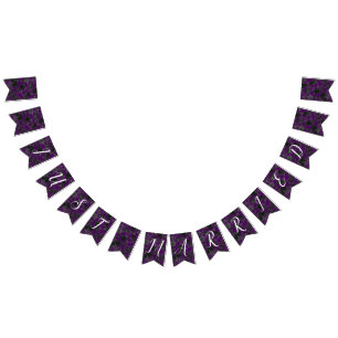 Purple and Black Rose Gothic Wedding Bunting Flags