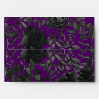 Purple and Black Rose Gothic Wedding Envelopes