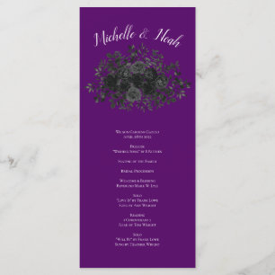 Purple and Black Rose Gothic Wedding Programs
