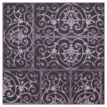 Purple and black scrollwork fabric