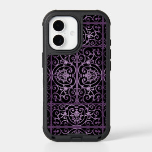 Purple and black scrollwork iPhone 17 case
