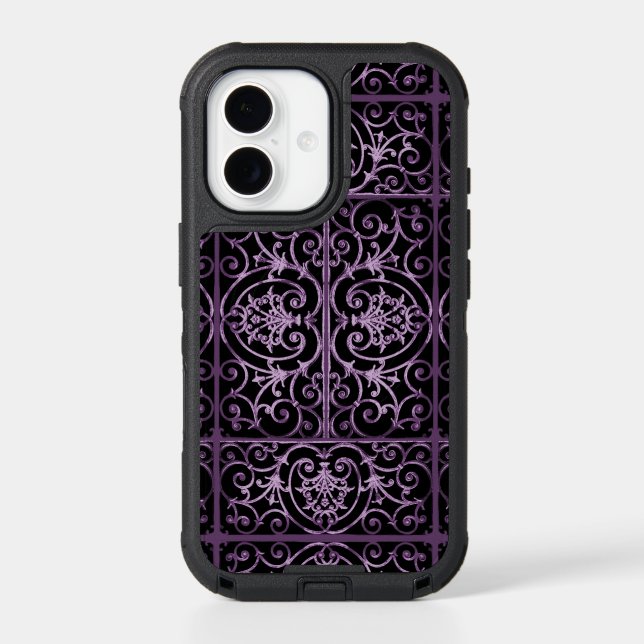 Purple and black scrollwork otterbox iPhone case (Back)