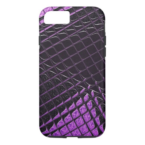 Purple and Black Shiny Snakeskin Scales Effect iPhone 87 Case