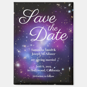 Purple and Black Space Photo Save the Date Magnet