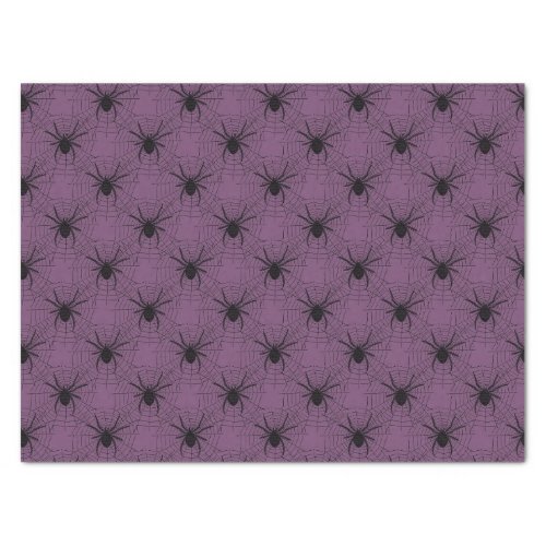 Purple and Black Spiders Pattern Halloween Tissue Paper