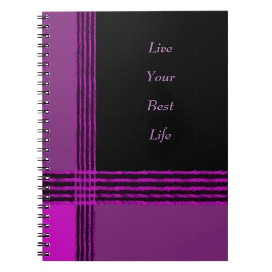 Purple and Black Spiral Notebook