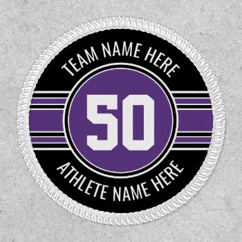 Purple And Black Sports Jersey Custom Name Number Patch by MyRazzleDazzle at Zazzle