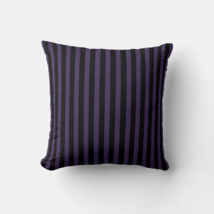 Purple and black stripe throw pillow