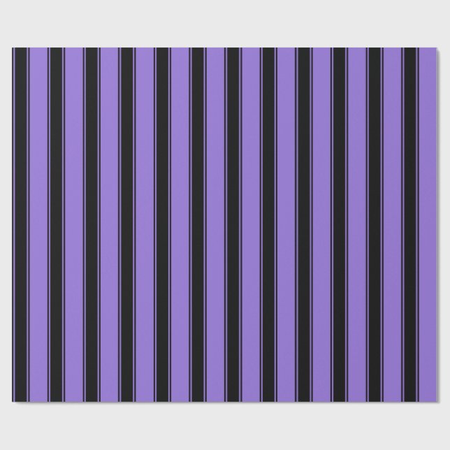 Purple and Black Striped Pattern Wrapping Paper (Flat)