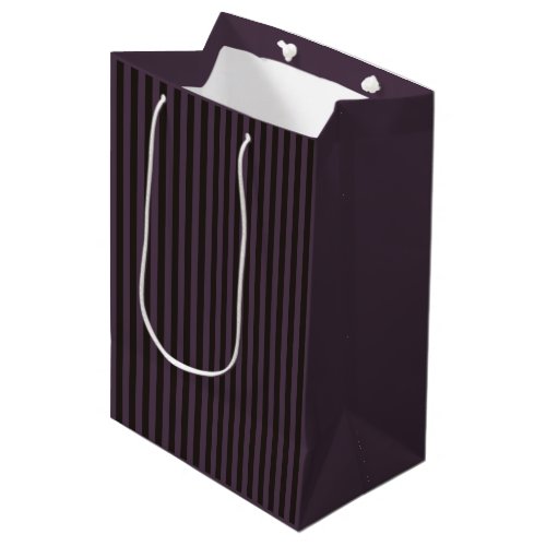 Purple and Black Stripes Pattern Halloween Medium Gift Bag