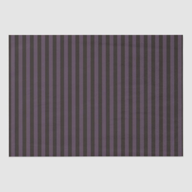 Purple and Black Stripes Pattern Halloween Tissue Paper (Front)