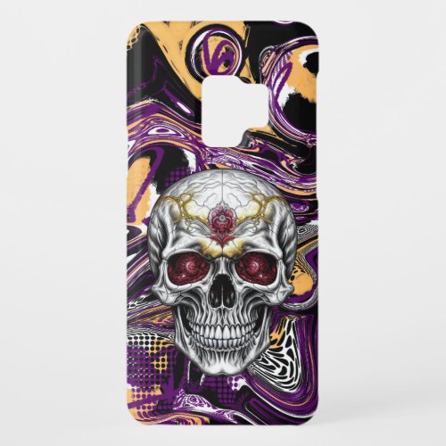 Purple and Black Sugar Skull Halloween  Case_Mate Samsung Galaxy S9 Case