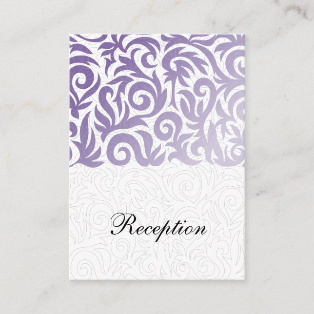 purple and Black Swirling Border Wedding Enclosure Card (Front)