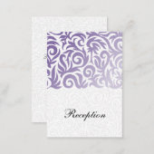 purple and Black Swirling Border Wedding Enclosure Card (Front/Back)