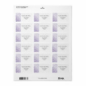 purple and Black Swirling Border Wedding Label (Full Sheet)