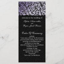 purple and Black Swirling Border Wedding Program