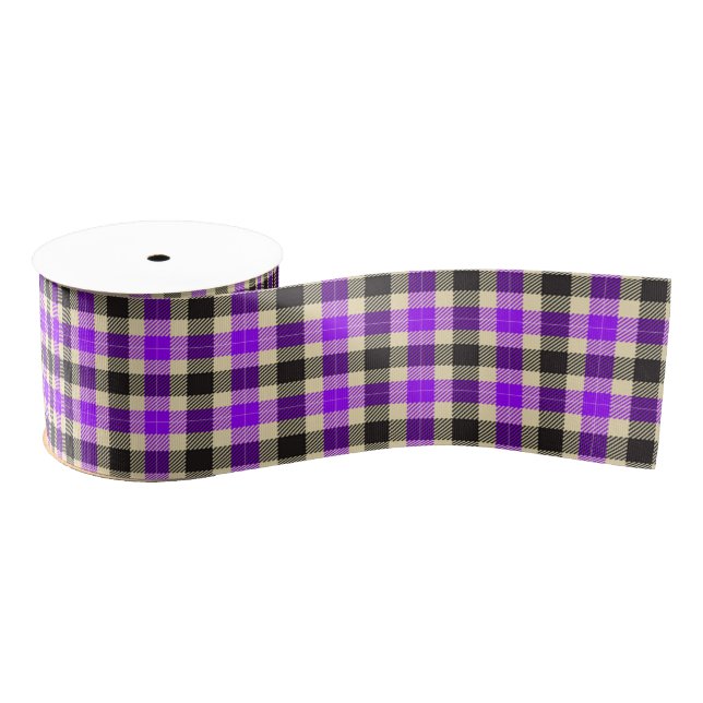 Purple and Black Tartan Plaid Ribbon (Spool)