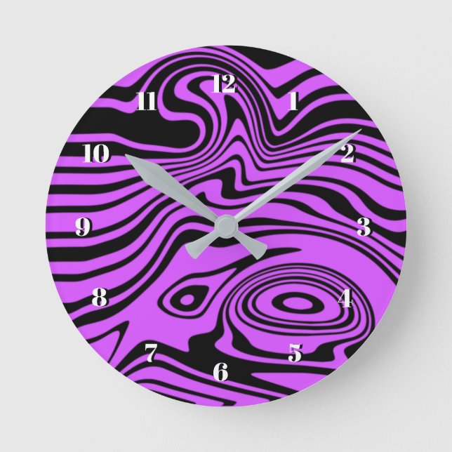 Purple and Black Wall Clock (Front)