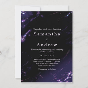 Purple and Black Wedding Invitation Template