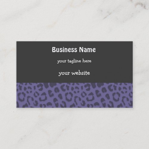 Purple and Black Wild  Leopard Pattern Business Card