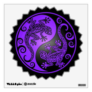 Purple and Black Yin Yang Geckos Wall Decal