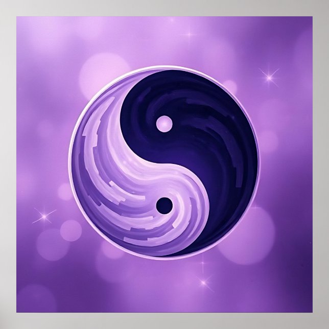 Purple and Black Yin Yang symbol  Poster (Front)