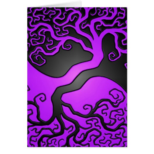 Purple and Black Yin Yang Tree Cards (Front)