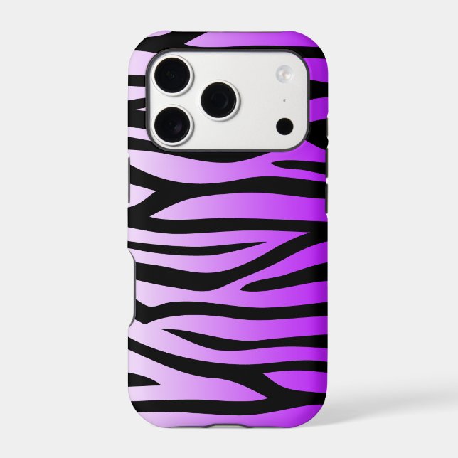 Purple and Black Zebra Pattern Case-Mate iPhone Case (Back)
