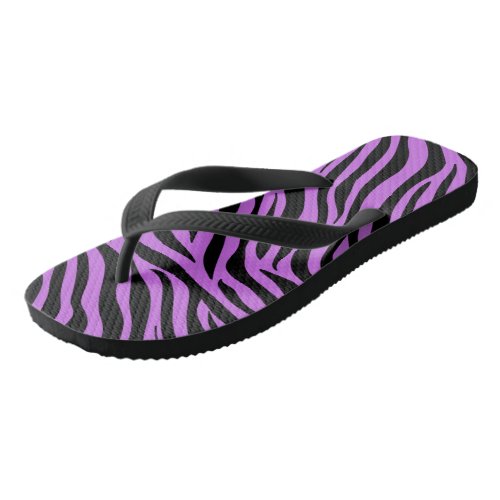  Purple and black zebra print  Flip Flops