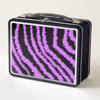 Purple And Black Zebra Print Pattern Lunch Box by Graphics_By_Metarla at Zazzle
