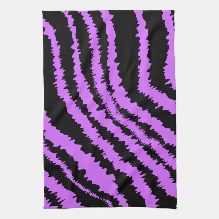 Purple and Black Zebra Print Pattern. Towel